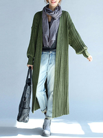 Vintage Long Sleeves Long Knitted Cardigan For Women