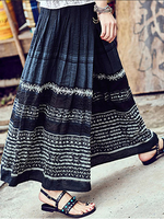 Vintage Loose Embroidery Striped Women Casual Dresses