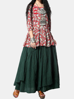 Vintage Loose Solid Color Elastic Waist Asymmetrical Women Long Skirts