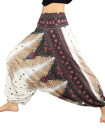 Vintage Printed Elastic Waist Lantern Pants Women Yoga pants