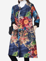 Vintage Printed Women Velvet Coats