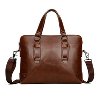 Vintage PU Leather Business Handbag Crossbody Shoulder Bag Briefcase For Men