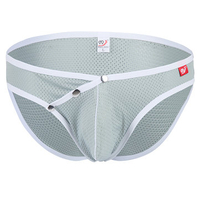 WANGJIANG Sexy Ice Silk Mesh Breathable Underwear Low Rise Briefs for Men