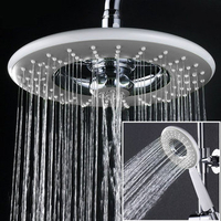 Water Saving Round Rainfall Top Shower Set Handheld Bathroom Shower Head