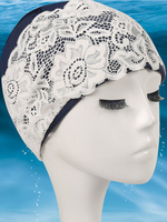 Waterproof PU Lace Professional Swimming Cap For Women