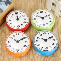 Waterproof Shower Electronic Bathroom Kitchen Wall Clocks Mini Suction Cup Clocks