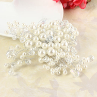 Weddig Bridal Bride Pearl Crystal Bead Hair Bomb Headpiece Hair Accessories