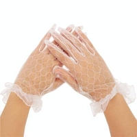 White Lace Sexy Wedding Bridal Party Short Finger Gloves