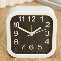 White Mini Travel Alarm Clocks Quartz Alarm Beep Bedside Clock