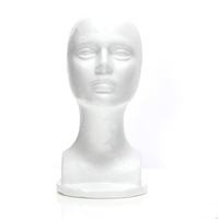 White Styrofoam Mannequin Foam Head Model Glasses Hair Wig Display Stand