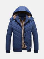 Winter Casual Outdoor Thicken Warm Detachable Hooded Jacket for Men