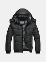 Winter Casual Slim Thicken Warm Detachable Hood Jacket for Men