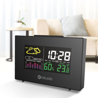 Wireless Color Backlit USB Hygrometer Thermometer Weather Forecast Station Alarm Clock