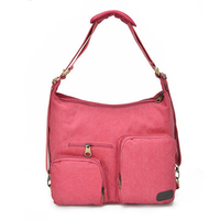 Woman Casual Canvas Backpack Shoulder Bag Dual-Use Handbag For Woman