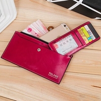 Woman Ultrathin Detachable PU Card Bag Elegant Wallet Purse Functional Phone Bag