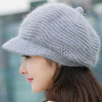Women Vintage Wool Knitted Windproof Warm Hat Beanie Hats