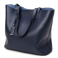 Women 2 PCS High-end PU Leather Tote Bag Handbag Vintage Shoulder Bag
