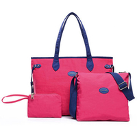 Women 3 Pcs Nylon Handbags Casual Big Capacity Shoulder Bag Clutch