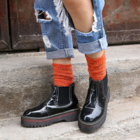Women Artistic Colorful Warm Middle Tube Socks Thick Lines Piles Socks