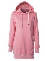 Women Autumn Winter Casual Hooded Drawstring Long Sleeve Pure Color Pullover Sweatshirt