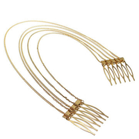 Women Boho Golden Hair Chains Hair Cuff Headpiece Hair Jewellery Headband