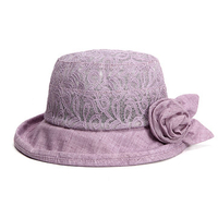 Women Breathable Light Thin Lace Flower Bucket Hat Outdoor Sunscreen Visor Beach Hat