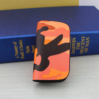 Women Camouflage Car Key Bag Genuine Leather Keys Holder Purse Bag