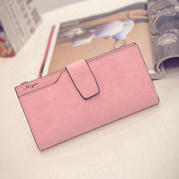 Women Candy Color Multi-slots Long Wallet Card Holder Purse