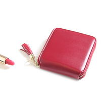 Women Candy Color Short Trassel Wallet Card Holder Purse