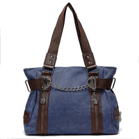Women Canvas Casual Metal Decoration Shoulder Bag Handbag Tote
