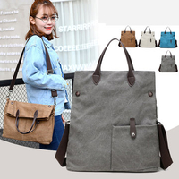 Women Canvas Dual-use Handbag Rucksack Shoulder Bag Shopping Bag Satchel Bag