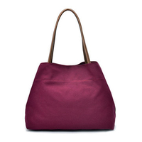 Women Canvas Tote Bag Solid Hobos Bag Shoulder Bag