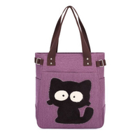 Women Cartoon Cute Cat Handbags Large Capacity Sweet Shopping Handbags Leisure Shoulder Bags