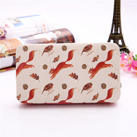 Women Cartoon Print 5.5 Inch Phone Wallet Case Purse For Iphone, Xiaomi, Redmi, Samsung
