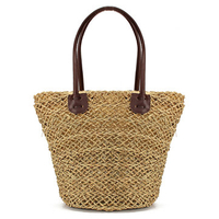 Women Casual Draw String Straw Bag Beach Bag Shoulder Bags