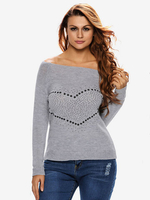 Women Casual Long Sleeve Back Bowknot Knit Jumper Pullover Sweaters