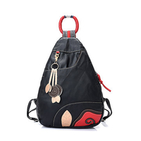 Women Casual Nylon Large Capacity Flower Pendant Shoulder Bags Backpack
