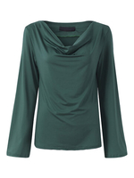 Women Casual Off-shoulder Ruffled Long Sleeve T-shirt