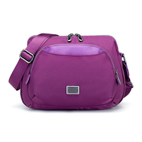 Women Casual Outdoor Nylon Mini Crossbody Bag PU Leather Patchwork Shoulder Bag