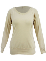 Women Casual Pure Color Long Sleeve O-neck T-shirt
