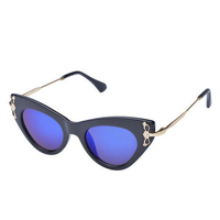 Women Cat-eye Full Frame UV Protection Sunglasses Diamond Decoration Eyewear