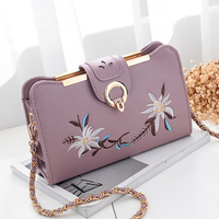 Women Chains Embroidery Crossbody Bag Shoulder Bag Messenger Bag