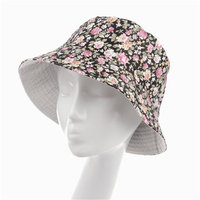 Women Cotton Boonie Floral Hunting Fishing Outdoor Cap Floral Summer Bucket Hat