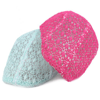 Women Cotton Mesh Lace Beret Cap Casual Sunshade Adjustable Beret Hat