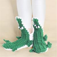 Women Cute Cartoon Alligator Thicken Knitted Warm Sleeping Socks