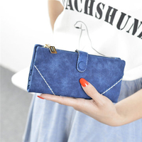 Women Durable Long Pu Leather Wallet Zipper Coin Card Holder Purse Phone Bag