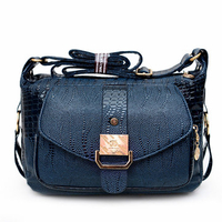 Women Elegant Alligator Pattern Multi-Pocket Zipper Shoulder Bags Crossbody Bags