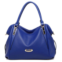 Women Elegant PU Handbag Clutches Bag Evening Bag Hit Color Shoulder Bag