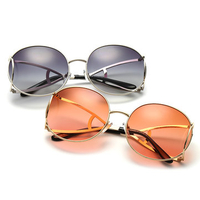 Women European Style Street Shooting Oversize Lens Anti-UV Glasses Retro Multi-color Sunglasses