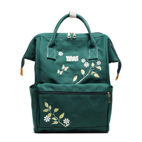 Women Floral Embroidery Backpack Students Schoolbag